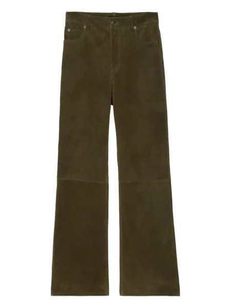 Pantaloni Zadig&voltaire din piele de căprioară verde