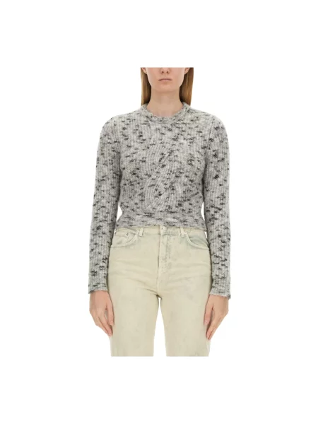 Sweter Moschino wełniany szary