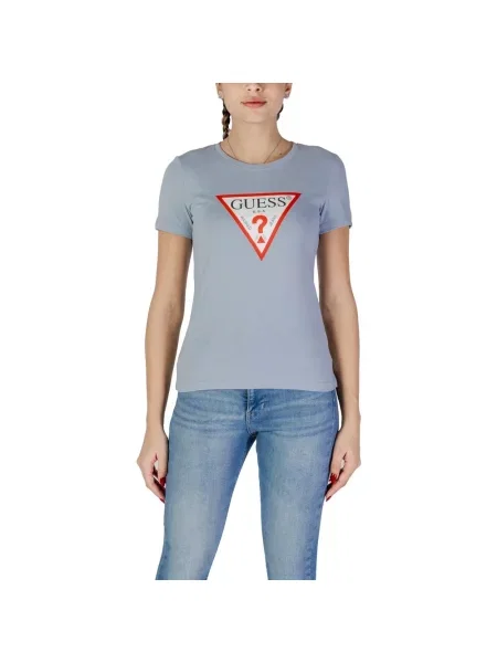 Koszulka Guess z krótkim rękawem klasyczna szara