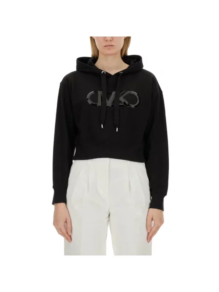 Bluza z kapturem Michael Kors o skróconej długości czarna