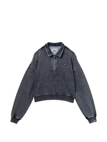 Bluza Apee™ By *a Bathing Ape® z łatami z zamkiem błyskawicznym do połowy niebieska