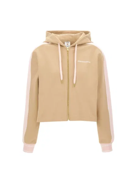 Bluza z kapturem Casablanca w paski beżowa