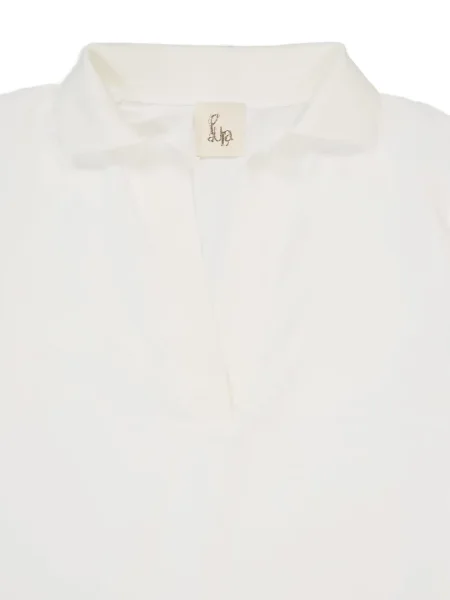 Ilgas palaidinė be rankovių Paula v formos iškirpte balta