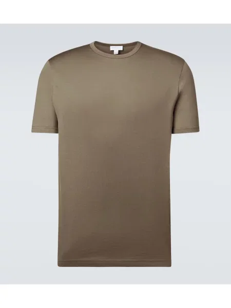 Tricou Sunspel din jerseu verde