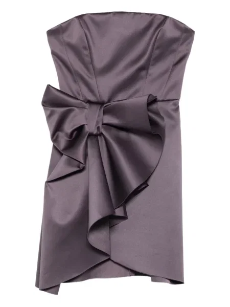 Mała sukienka mini Viktor & Rolf z kokardką garniturowa fioletowa