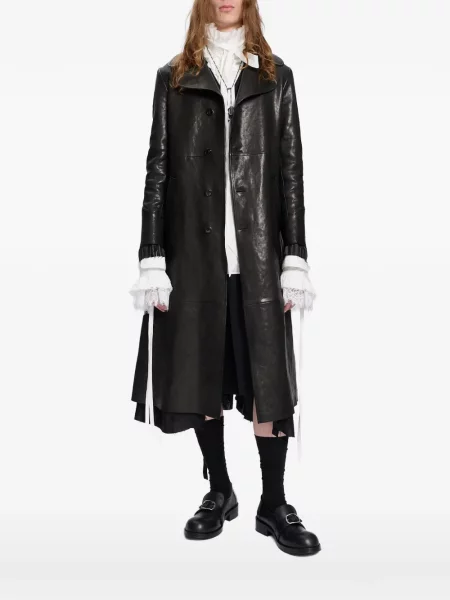 Palton Ann Demeulemeester din piele negru