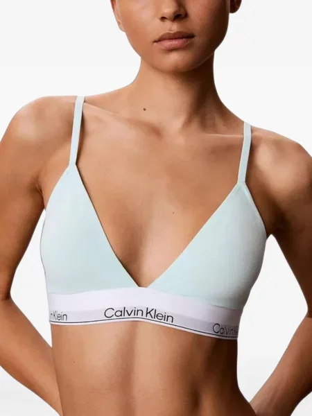 Sutien bralette Calvin Klein Underwear cu autograf albastru