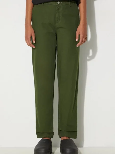 Carhartt WIP pantaloni de Pierce Pant drept high waist verde
