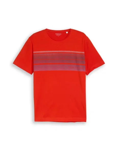 TOM TAILOR Tricou lila / roșu alb