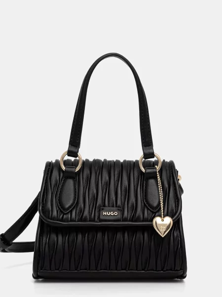 HUGO geantă crossbody pentru femei cu imitație de piele Clioh M_Top Handle negru