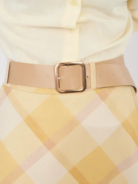 Fustă Italy Moda de catifea galben