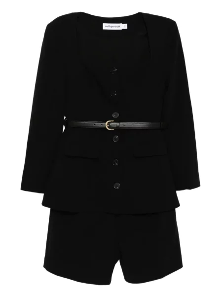 Salopetă Self-portrait din crep negru