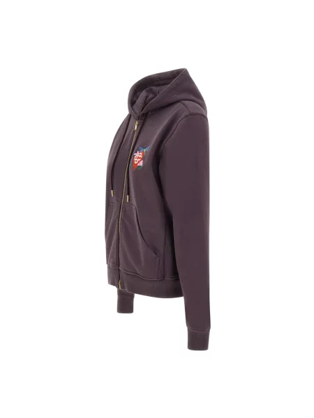 Haftowana bluza z kapturem Casablanca w kwiatki fioletowa