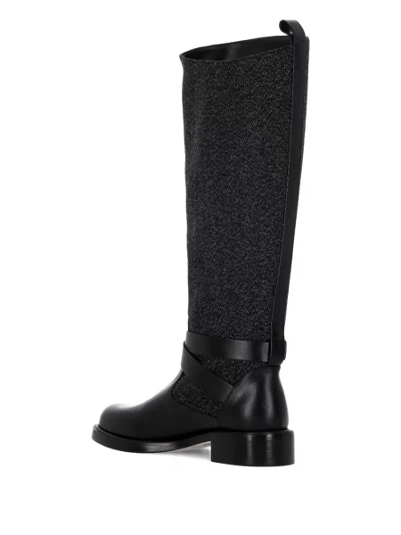 Botine Stuart Weitzman cu cataramă din tweed negru