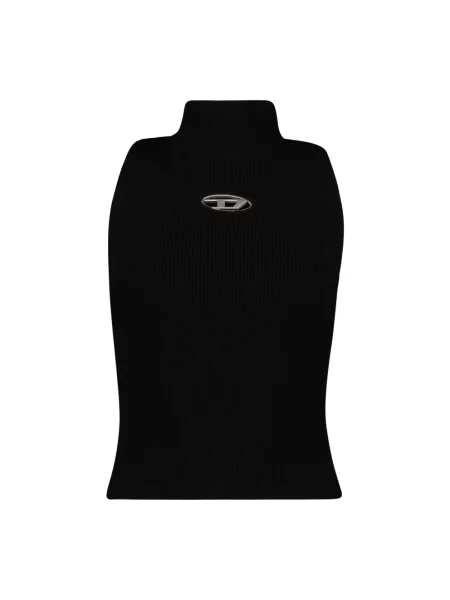 Top Diesel prążkowany na ramiączkach czarny