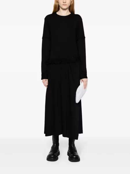 Kostiumas maksi maxi suknele Yohji Yamamoto pakopinis juoda