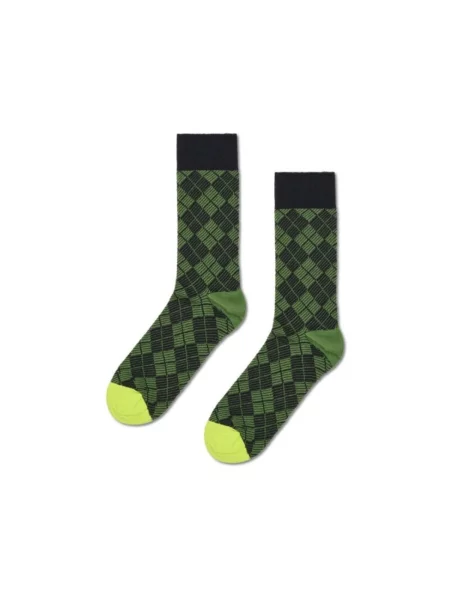 Čarape Happy Socks sa argyle uzorkom zelena