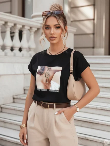T-shirt FALCI Dstreet czarny