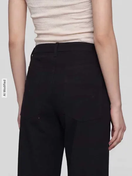 Proste spodnie z szlufkami model Baggy Smart' Mac czarne