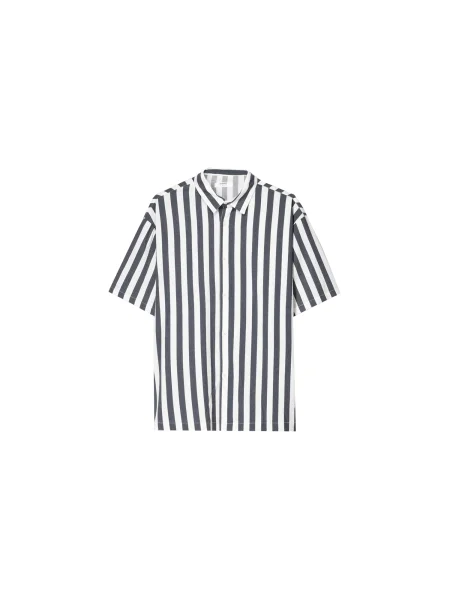 Bershka Košile tmavě šedá bílá