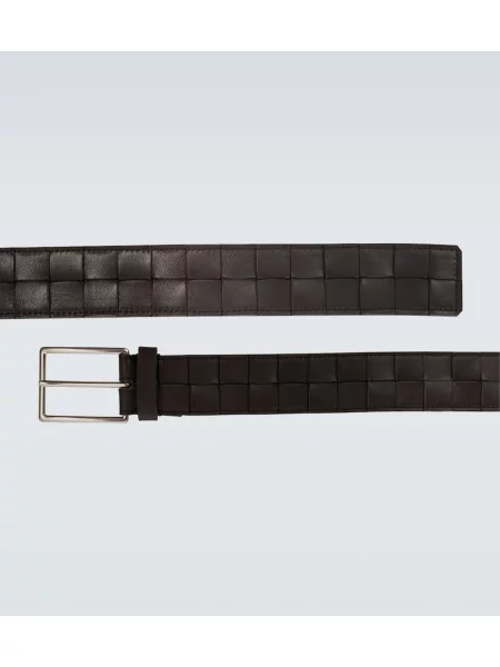 Curea Bottega Veneta din piele argintiu