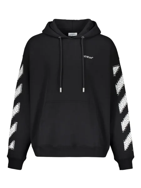Hanorac cu glugă Off-white cu imagine alb