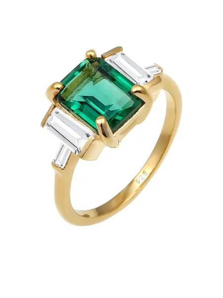 ELLI PREMIUM Prstan zlata transparentna zelena