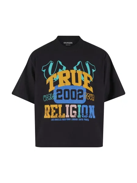 True Religion Tričko University tyrkysová / královská modrá / pastelově žlutá černá