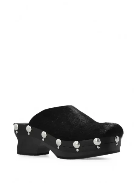 Papuci tip mules Scholl cu tepi negru