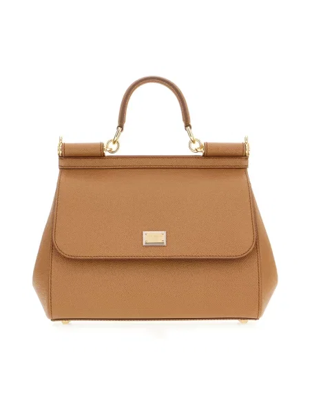 Torebka Dolce And Gabbana skórzana brązowa