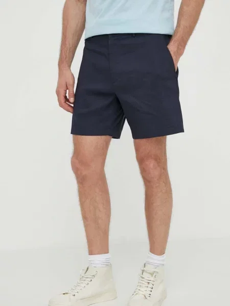 Plátěné kraťasy Theory tmavomodrá