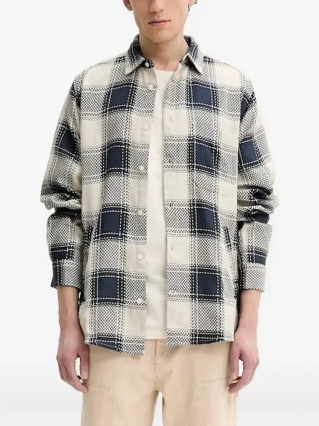 Карирана риза Desigual синьо