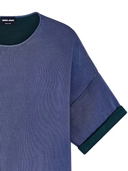 Тениска Giorgio Armani с кръгло деколте синьо