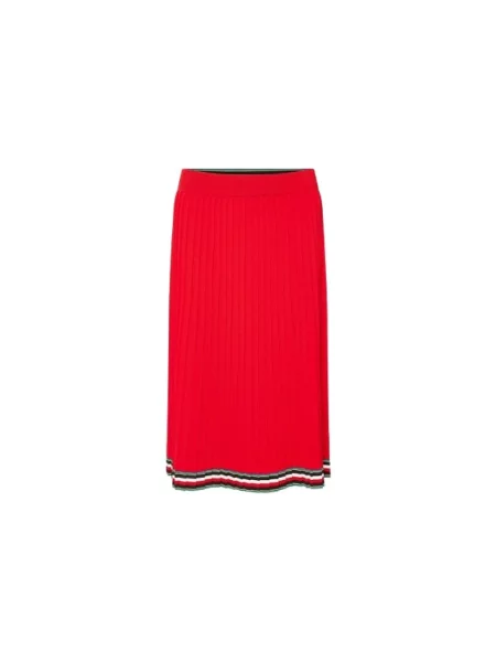 Spódnica midi Tommy Hilfiger czerwona