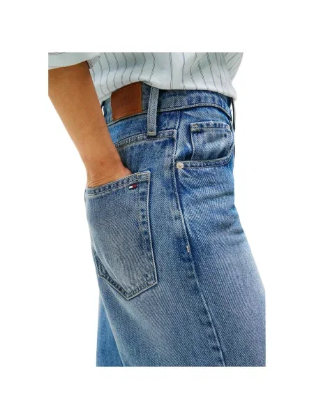 Blugi drepți Tommy Hilfiger albastru