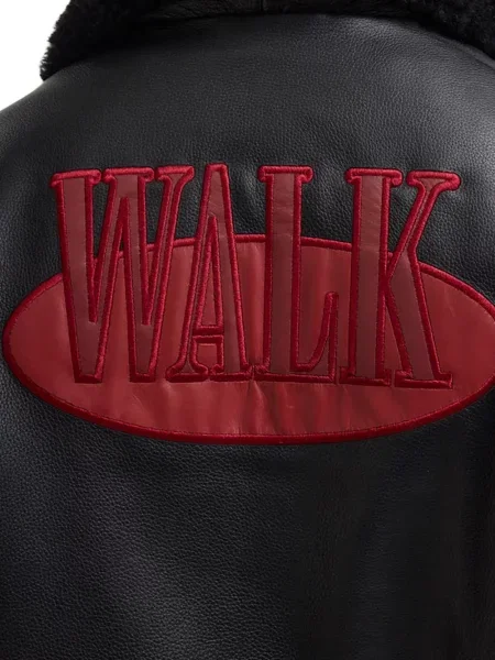 Кожено яке Walk In Paris бродирано черно