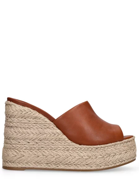 Kožené espadrilky Christian Louboutin hnedá