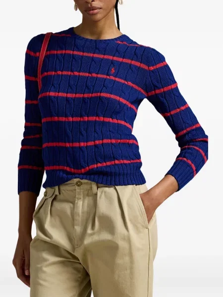 Căciulă Polo Ralph Lauren cu broderie cu dungi cowboy roșu