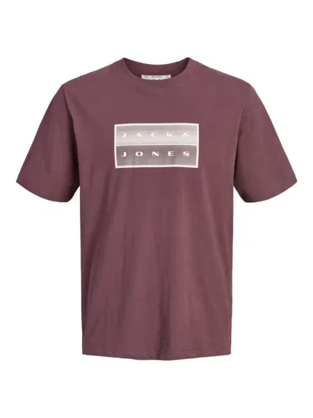 JACK & JONES Tricou JCOFusion roșu bordeaux alb