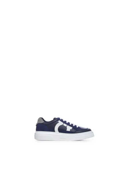 Sneakersy Ferragamo skórzane niebieskie