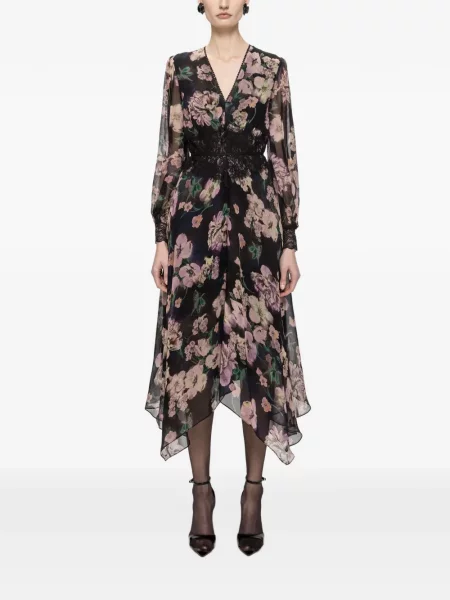 Rochie midi Nissa din șifon negru