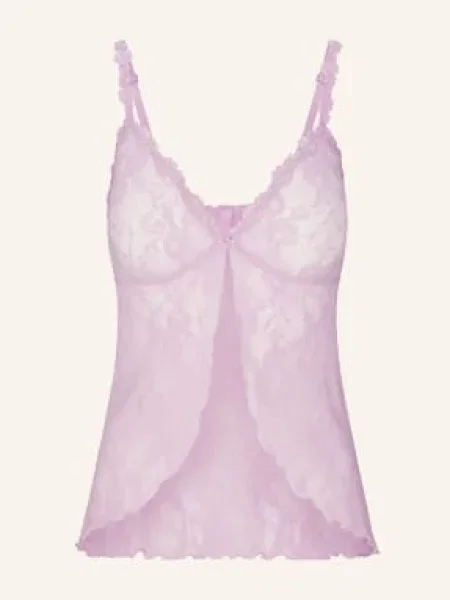 Skims Bluzka Lounge Stretch Lace pink różowa
