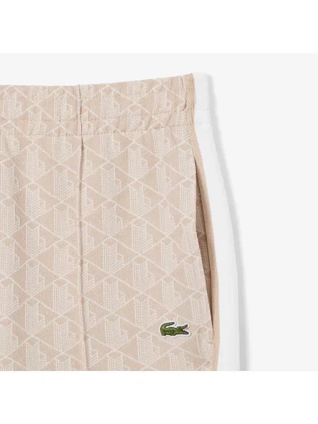 Lacoste Spodnie Dresowe Z Monogramem Paris beżowy