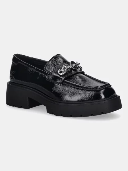 Usnjeni mokasini Calvin Klein CHUNKY LOAFER HDW LTH črna