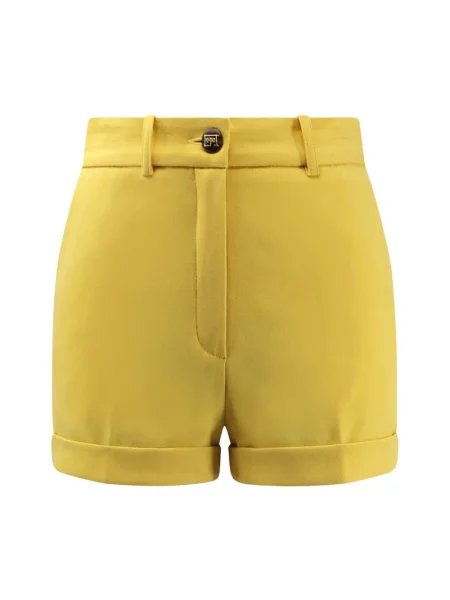 Lekki szorty Elisabetta Franchi z krepy żółte