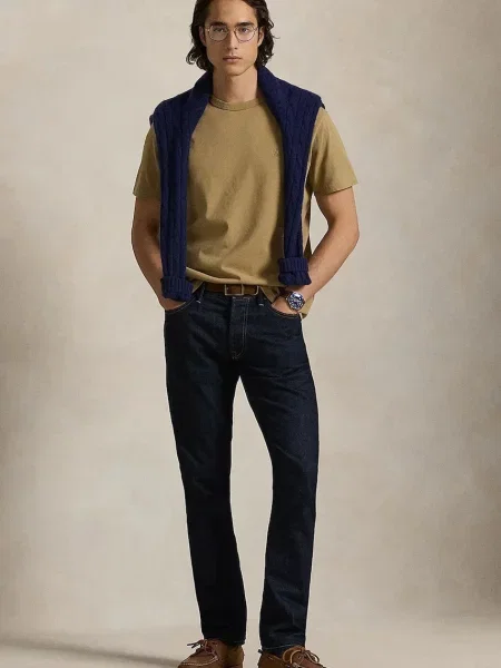 Однотонная футболка Polo Ralph Lauren желтая