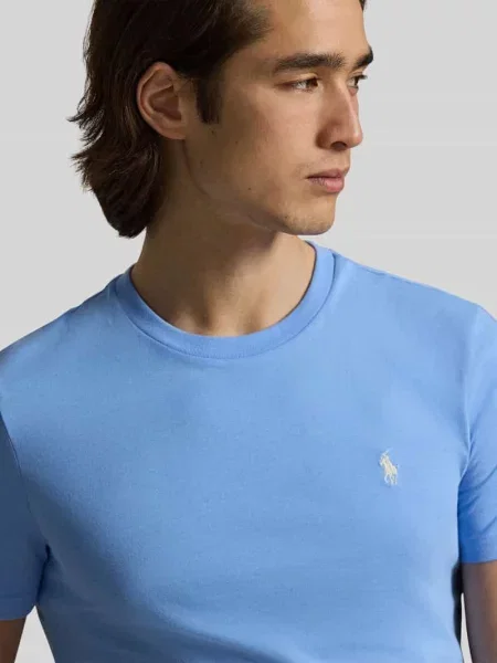 T-shirt o kroju regular fit z czystej bawełny Polo Ralph Lauren niebieska