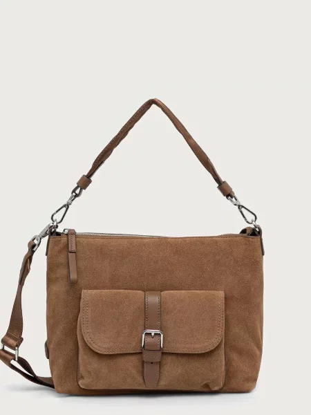 Marc O'Polo geantă crossbody pentru femei din piele întoarsă maro