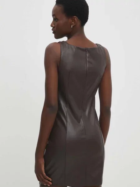 Answear Lab rochie maro mini mulata bej