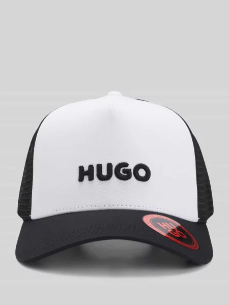 Czapka z daszkiem z bawełny ze wstawką z siateczki model MARSEL TRUCKER' Hugo biała